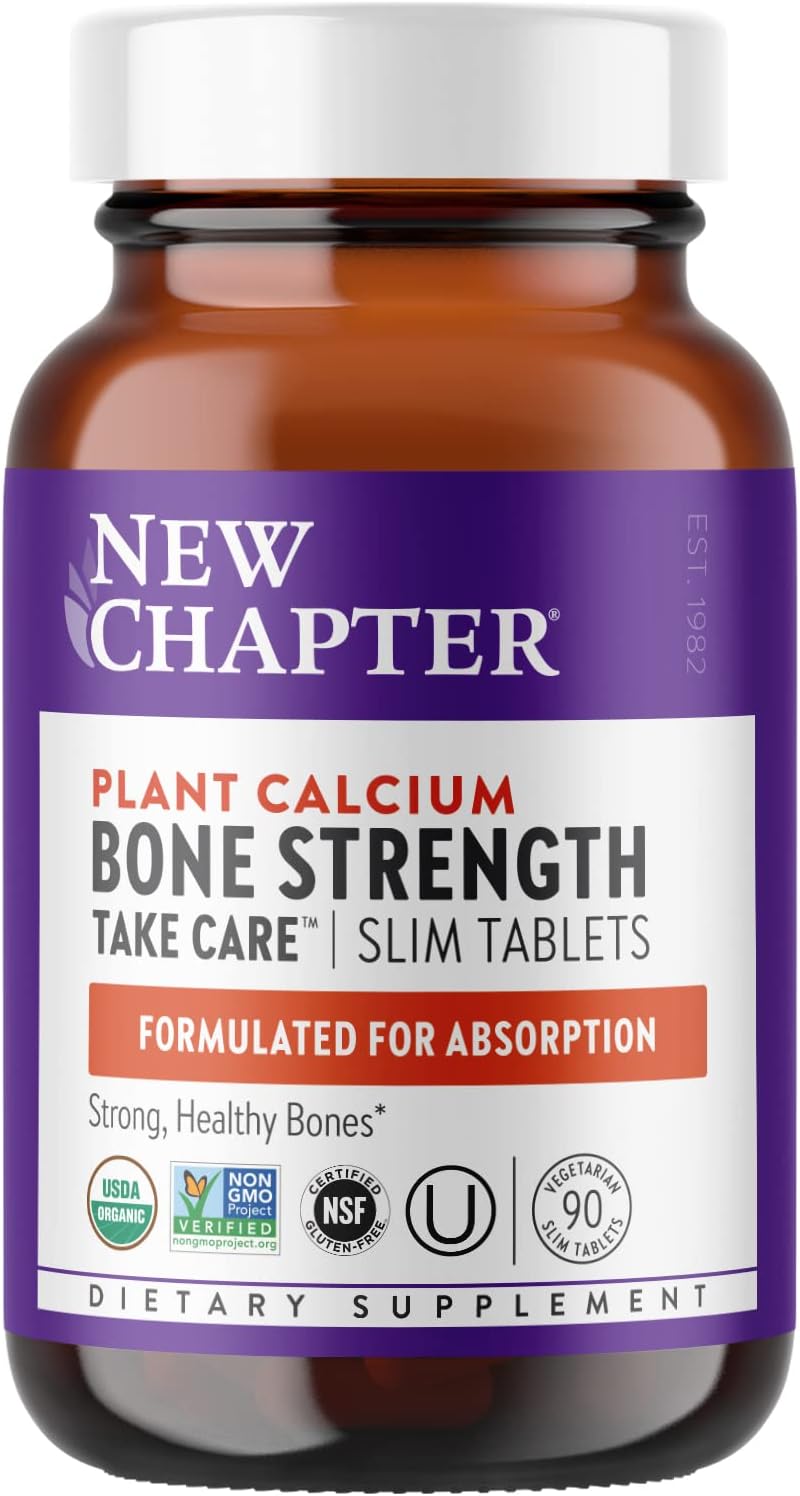 Vegetarian Calcium Supplement with Vitamin K2, D3, Magnesium - Bone Health Support - Gluten Free - 90 Count