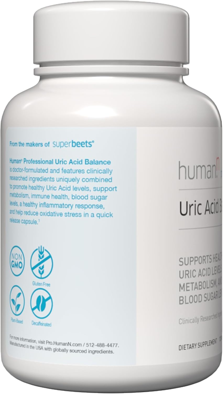 Vegetarian Capsules for Uric Acid Balance - 120 Capsules by humanN