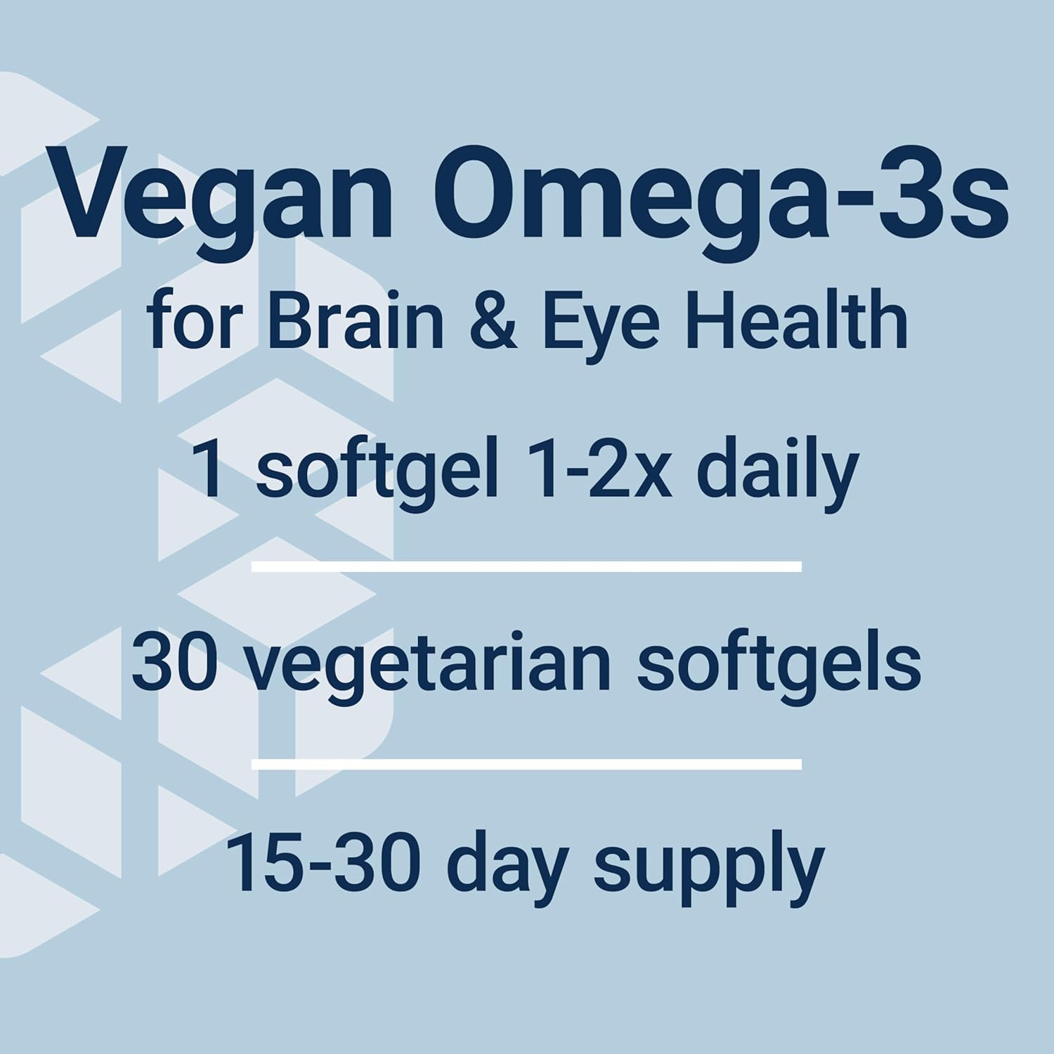 Vegetarian DHA Algae Omega-3 Softgels for Cognition, Mood, Eye Health - Gluten-Free, Non-GMO, Vegan - 30 Count