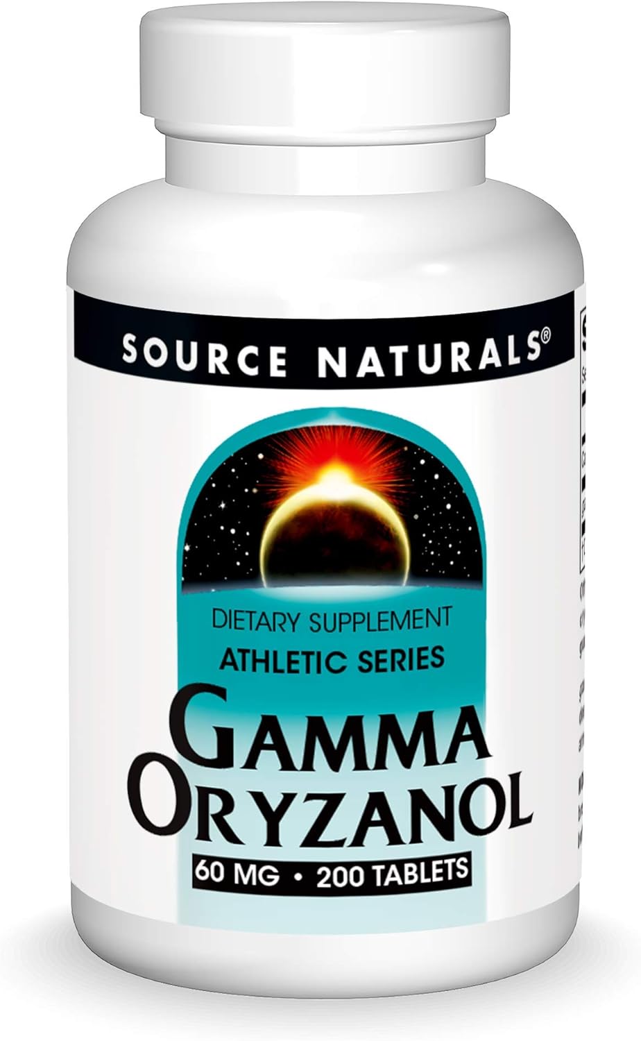 Vegetarian-Friendly Source Naturals Gamma Oryzanol 60mg Dietary Supplement for Athletes - 200 Tablets