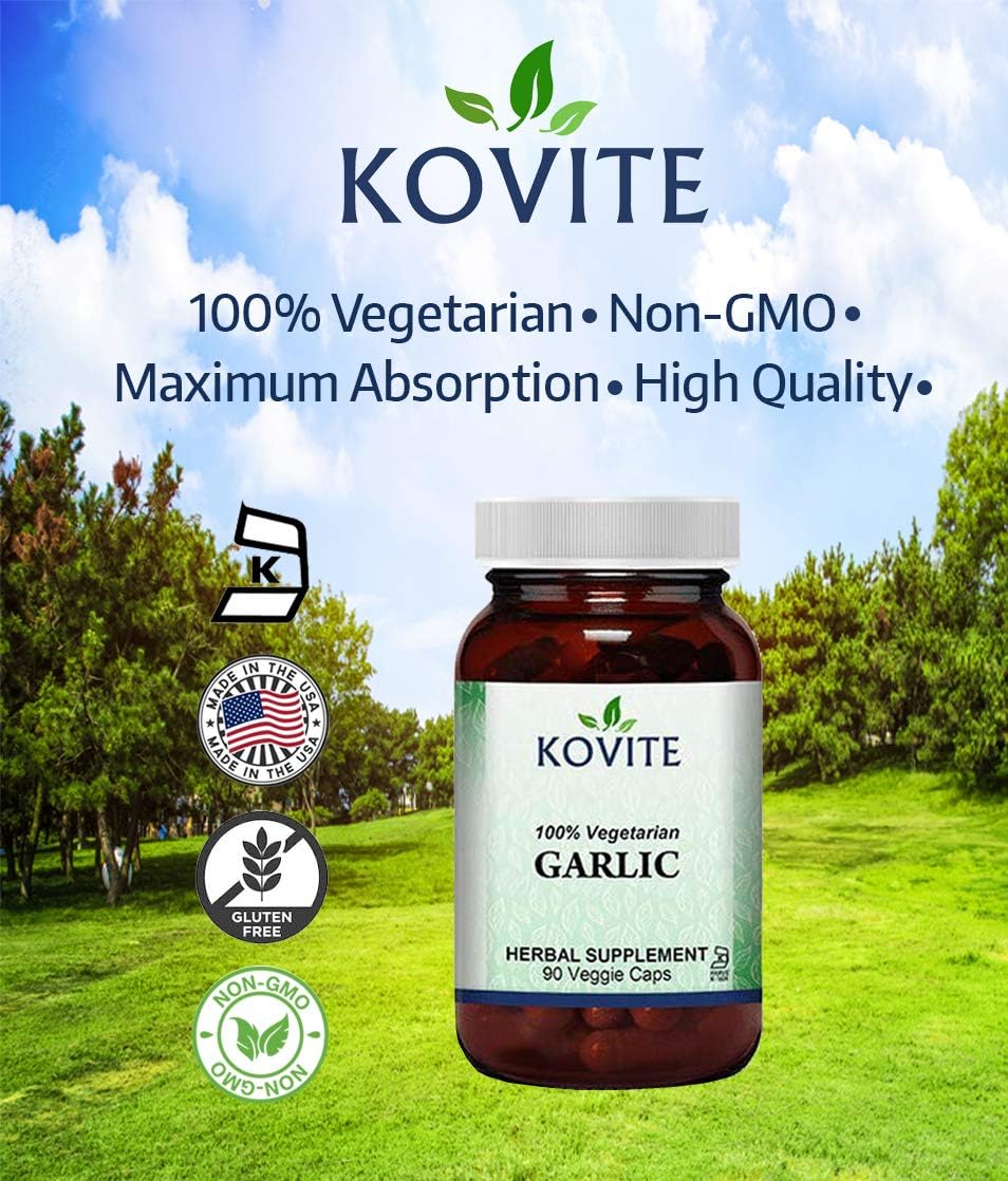 Vegetarian Garlic Supplement - 90 Capsules, 500mg Each