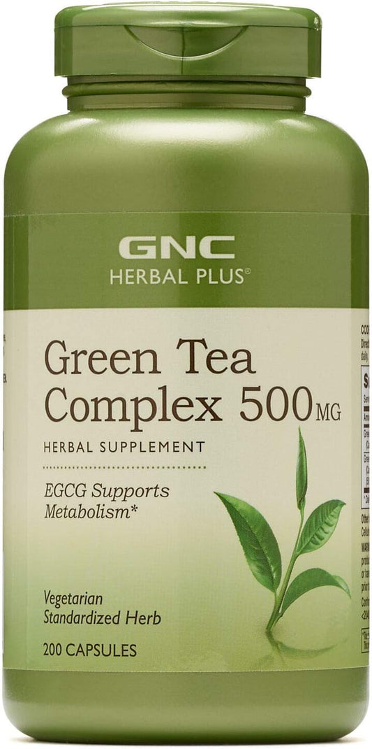 Vegetarian GNC Herbal Plus Green Tea Complex 500mg Supplement - Supports Metabolism, 200 Servings