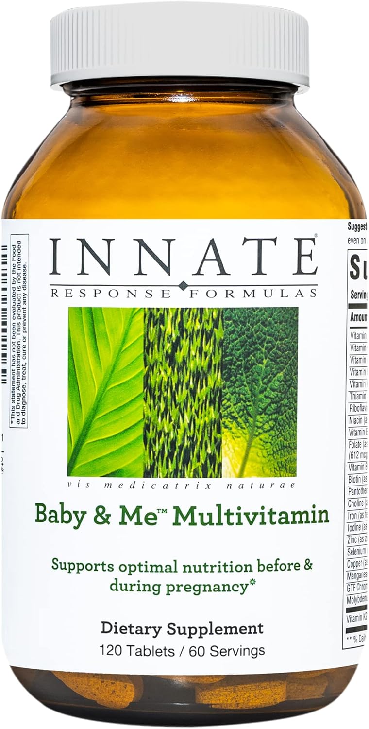 Vegetarian Prenatal & Postnatal Multivitamin with Folate, Choline, B12, D3 - Non-GMO & Gluten-Free - 60 Tablets
