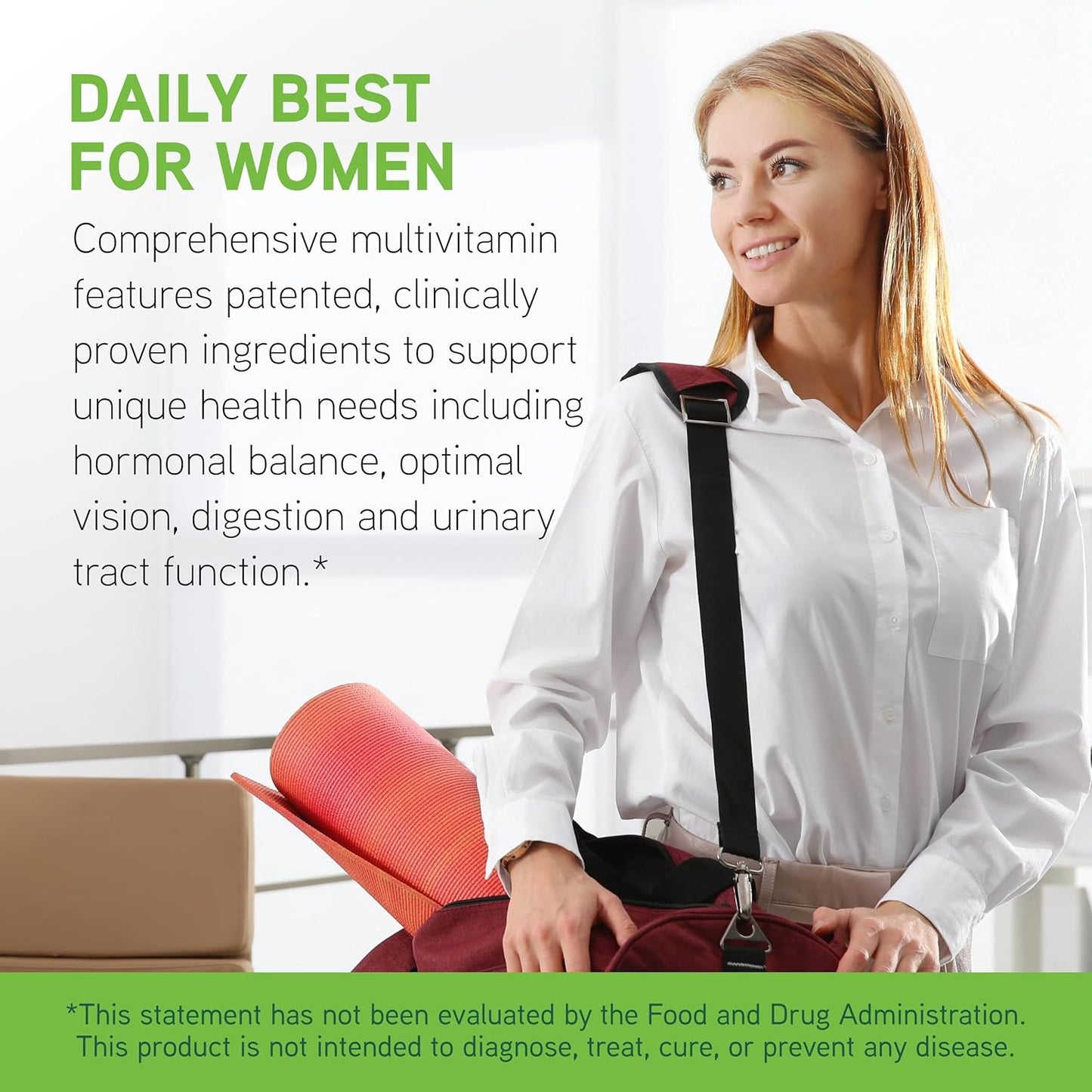 Vegetarian Women's Daily Multivitamin with Vitamin B6, B12, C, K2 - Gluten-Free Supplement - 90 Capsules by DAVINCI Labs