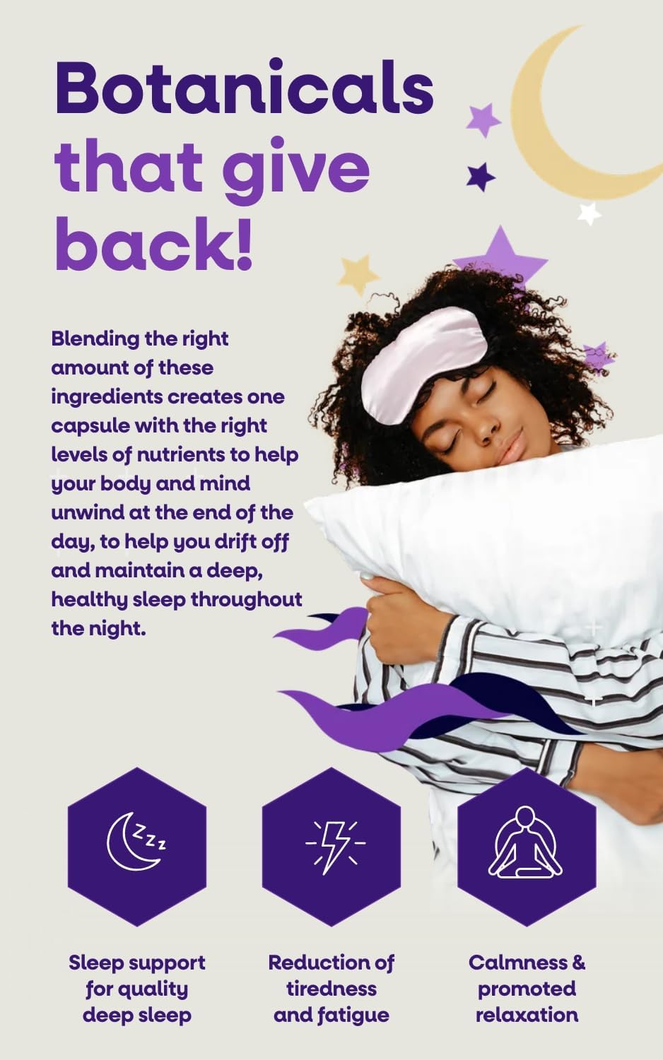 VEGETOLOGY Sleep Support Vegan Supplements (60 Capsules) for Deep, Calm, Healthy Sleep in Adults & Children