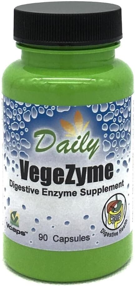 VegeZyme™ Vegetarian Digestive Enzymes - 90 Capsules with Vegetable Derived Blend of Enzymes