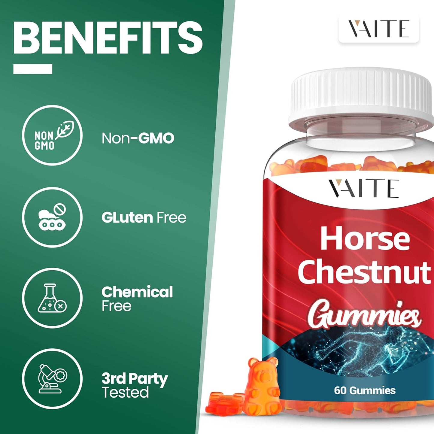 Vein Support Supplement for Varicose Veins on Legs - Horse Chestnut Extract for Blood Circulation
