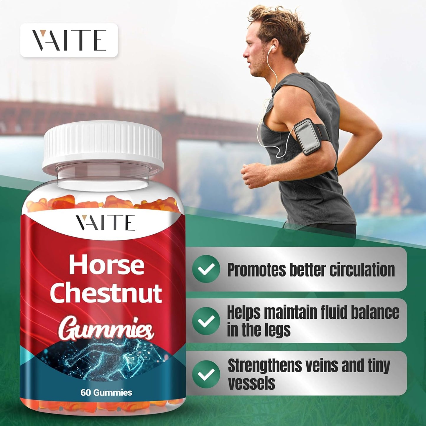 Vein Support Supplement for Varicose Veins on Legs - Horse Chestnut Extract for Blood Circulation