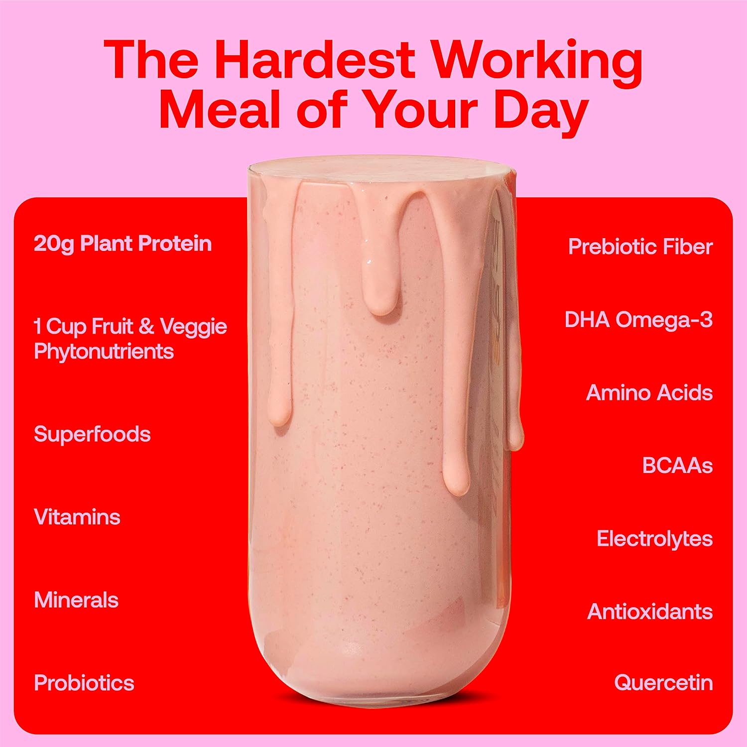 Venus Williams Happy Viking Chocolate Strawberry Protein Powder 20g, Low Carb, Keto, Vegan, Gluten-Free, Superfoods, Complete Meal Replacement - 2 Canisters