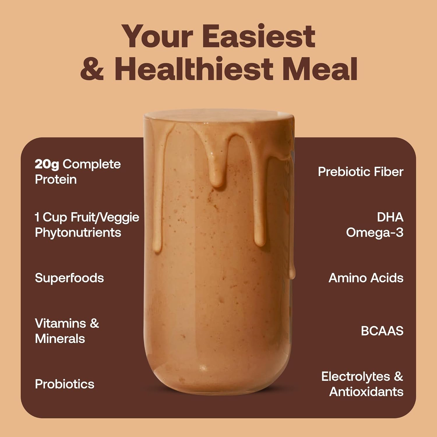 Venus Williams' Happy Viking Iced Coffee Protein Powder: 20G Protein, Low Carb, Keto, Vegan, Gluten-Free, Non-GMO, Superfoods - Complete Meal Replacement - 1 Canister (24 oz.)