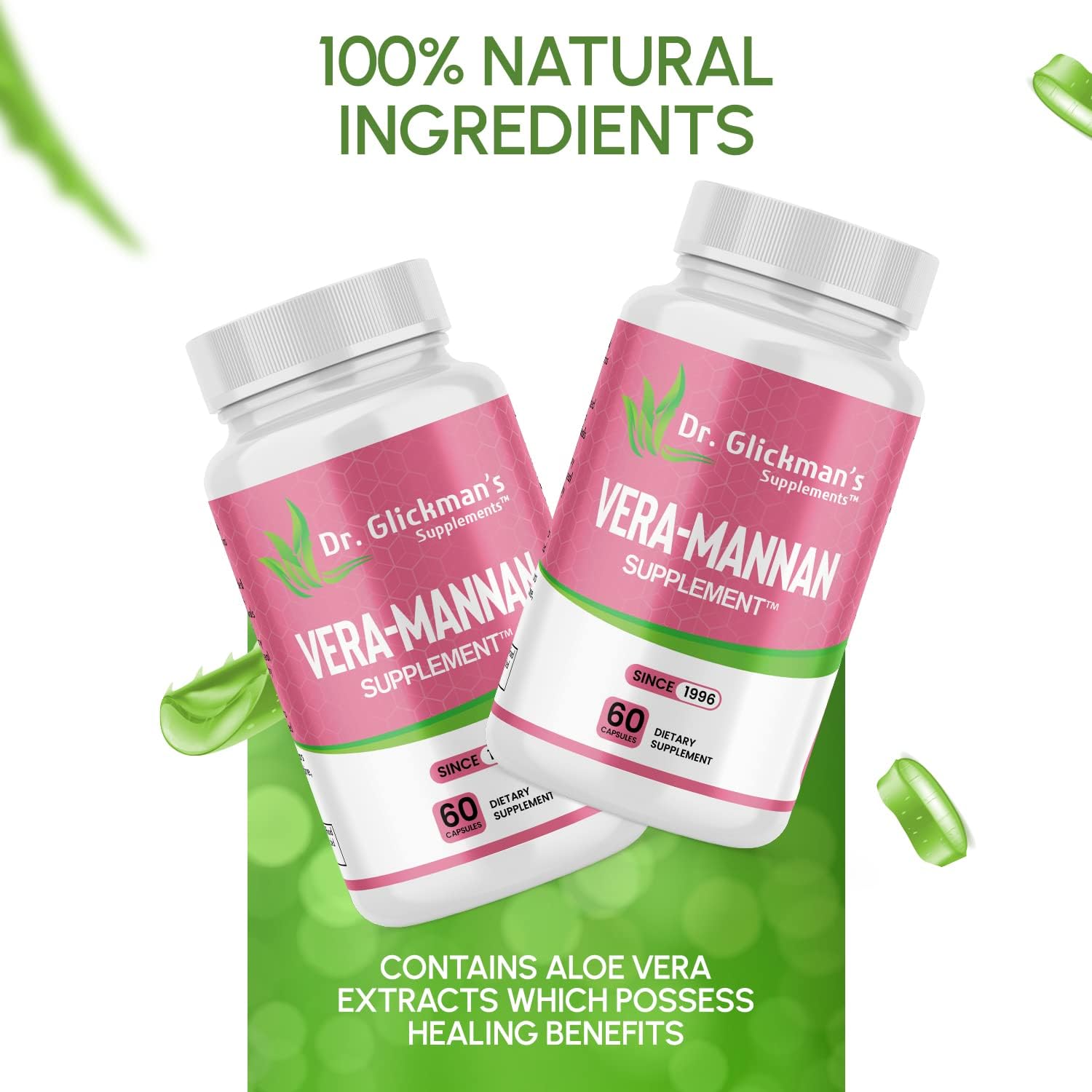 Vera-mannan Aloe Vera Supplement by Dr. Glickman - 60 Capsules