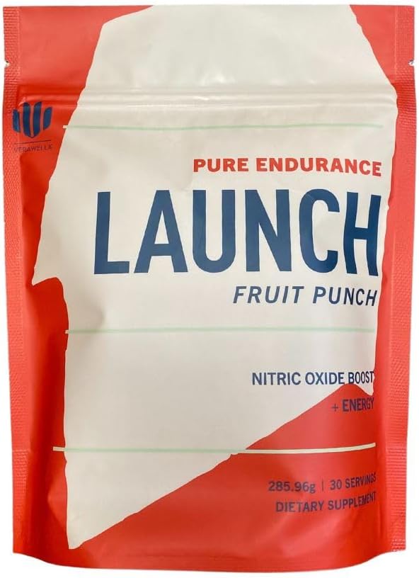 VeraWella Pure Endurance Preworkout Powder - Nitric Oxide Boost for Runners, Swimmers, Cyclists - Fruit Punch Flavor, Stimulant Free