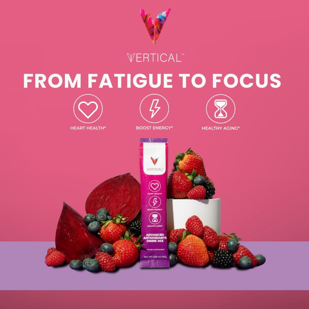 Vertical Nitric Oxide Powder Sticks - Boost Energy, Focus, and Wellness - L-Arginine, CoQ10, Alpha Lipoic Acid - 30 Single Serving Sticks