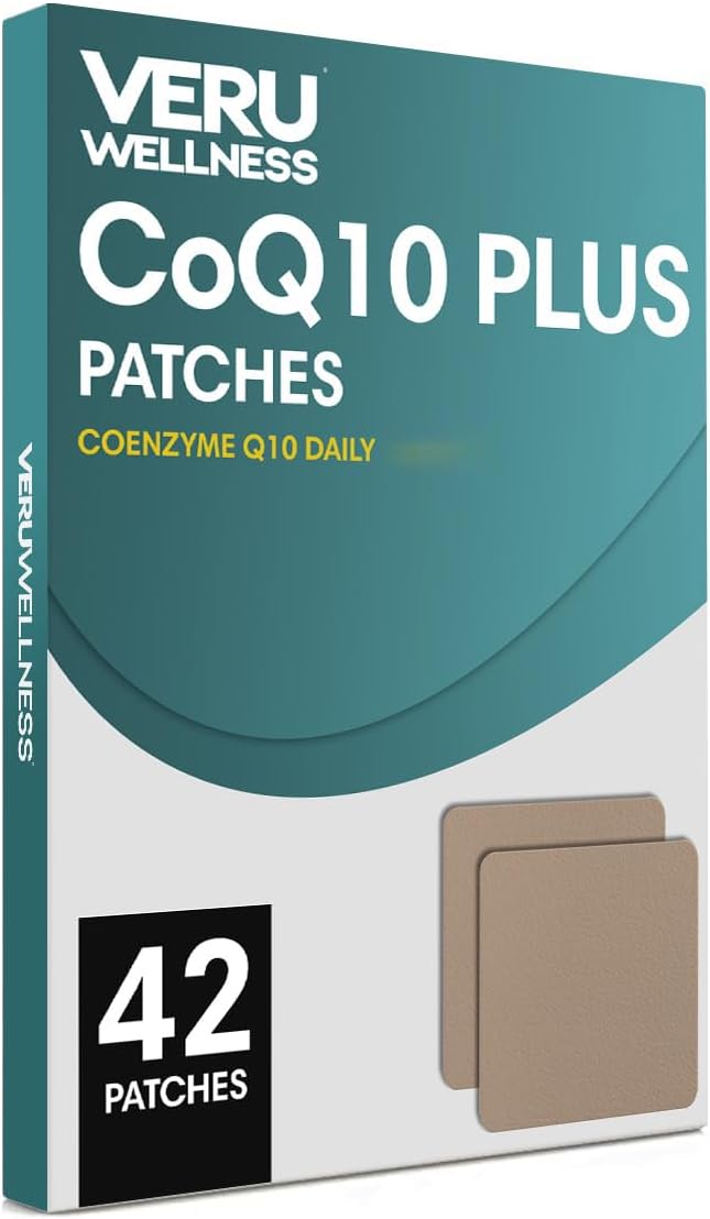 Veru Wellness CoQ10 Plus Daily Patches - Extended 8-10 Hour Release, 42 Day Supply