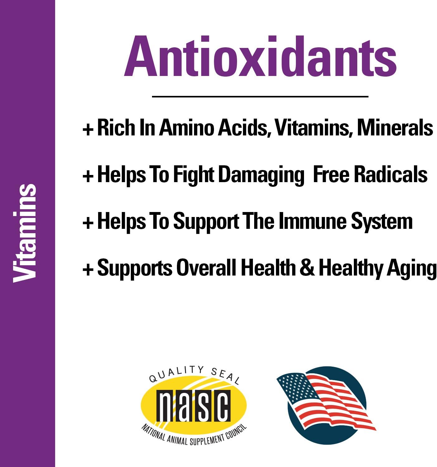 Vet Classics Antioxidants for Dogs with Coenzyme Q-10, Alfalfa, Green Tea, Vitamin C, & Wheat Grass - 120 Chewable Tablets