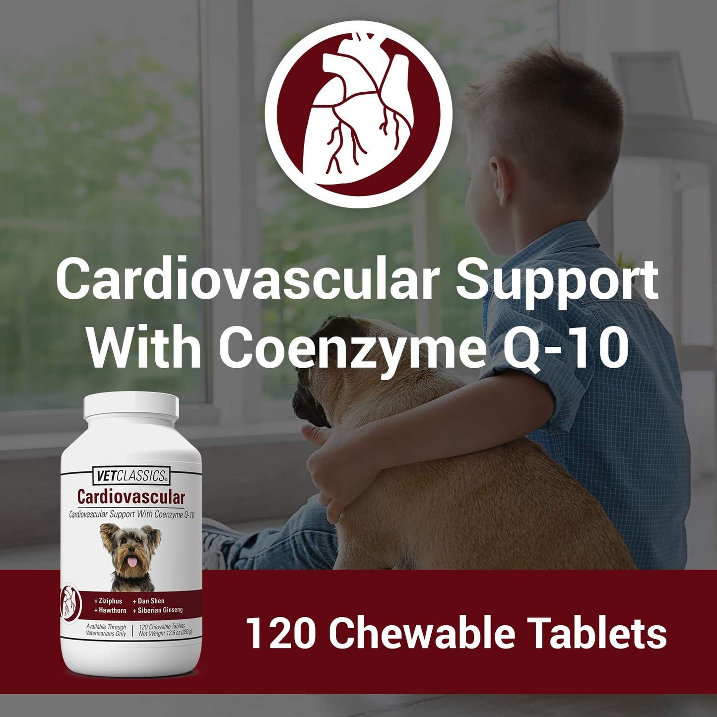Vet Classics Cardiovascular Support for Dogs with Coenzyme Q-10 - 120 Chewable Tablets