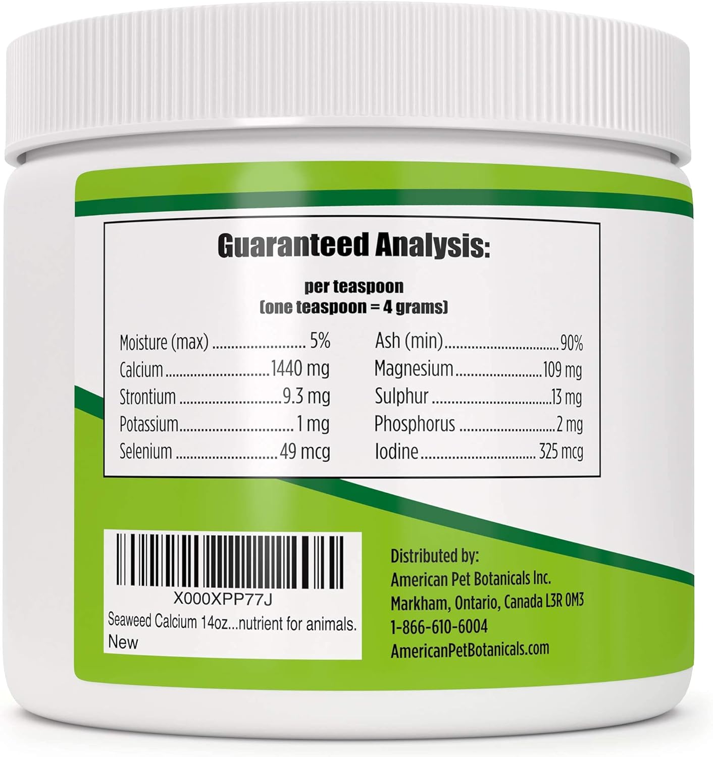 Vet Recommended Dog Greens Seaweed Calcium for Pets, Purity Tested, 14oz - Nature's Best Calcium