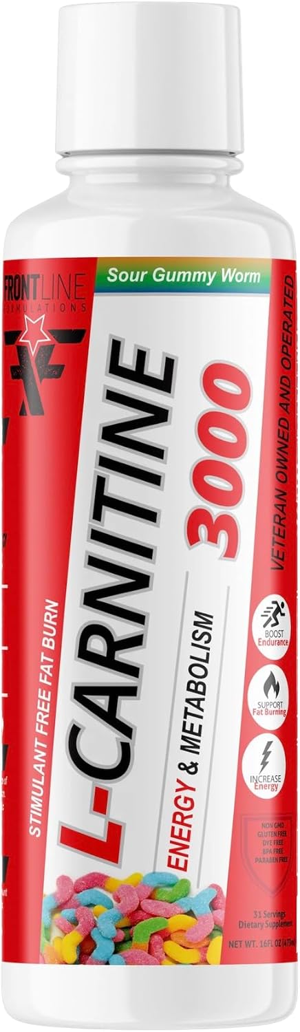 Veteran Owned L-Carnitine Supplement for Enhanced Energy and Metabolism - Stimulant Free with Amazing Sour Gummy Worm Flavor