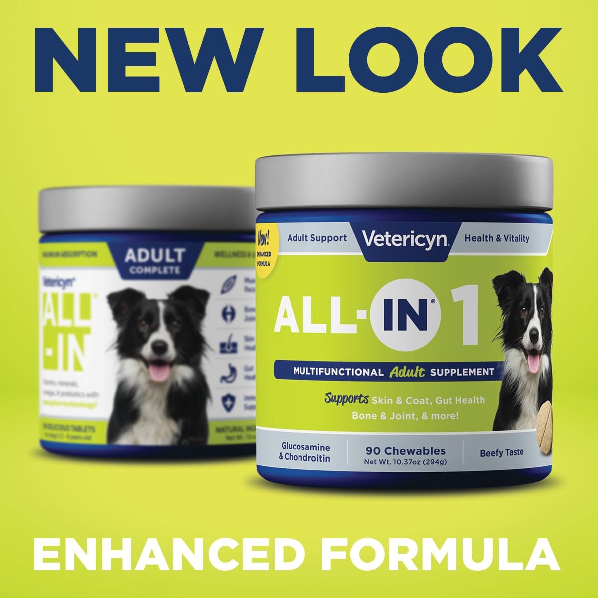 Vetericyn Dog Supplement with Digestive Enzymes, Glucosamine, Chondroitin, Vitamins, Antioxidants, Prebiotics, Probiotics, Omegas - 90 Count