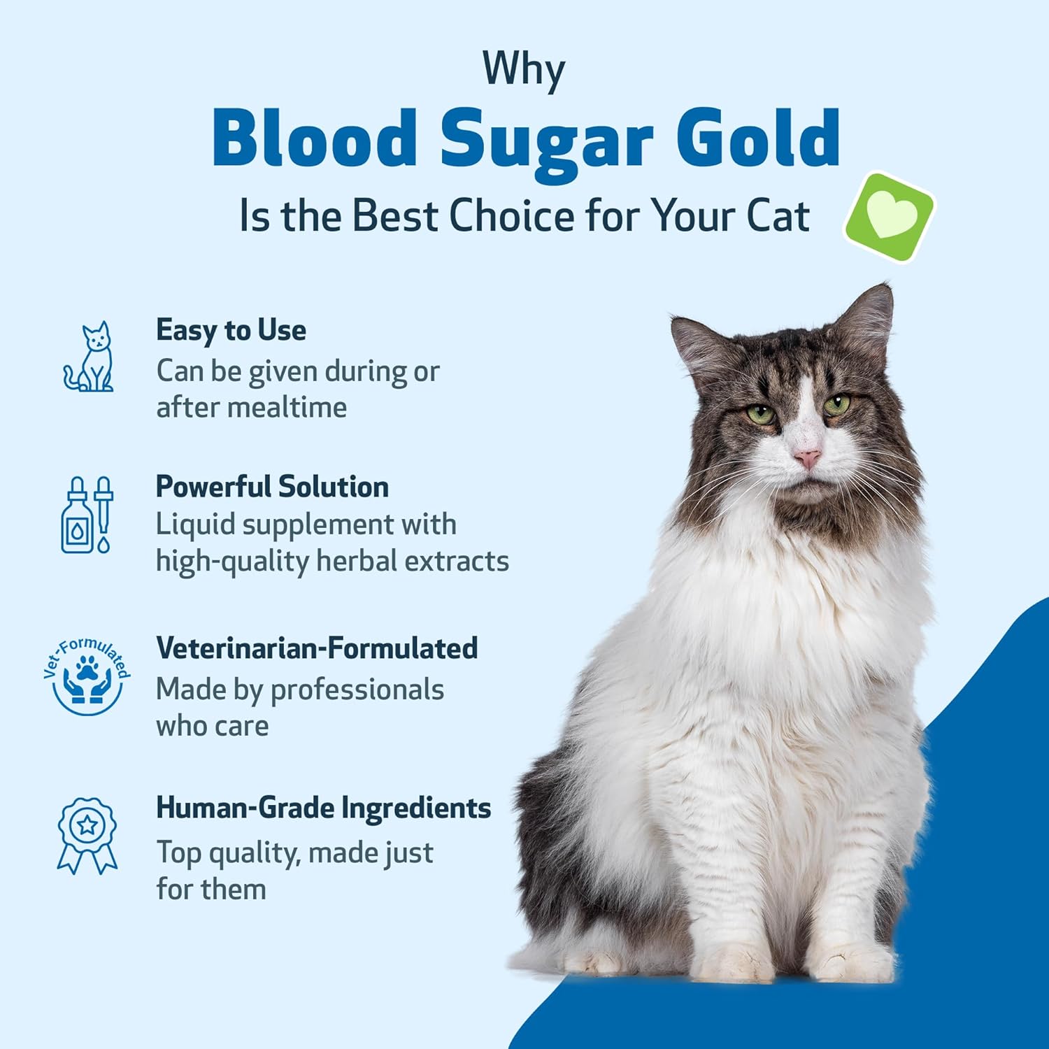 Veterinarian-Formulated Pet Wellbeing Blood Sugar Gold for Cats - Supports Healthy Blood Sugar, Pancreas, & Liver - Herbal Supplement - 4 oz