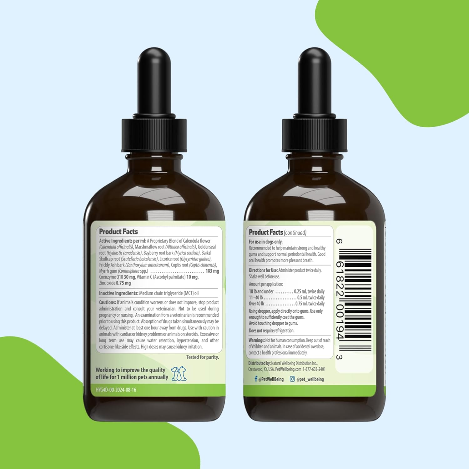 Veterinarian-Formulated Pet Wellbeing Healthy Gums for Dogs - Dental Health & Oral Care, Coenzyme Q10, Zinc Oxide, Calendula, Marshmallow Root - 4 oz