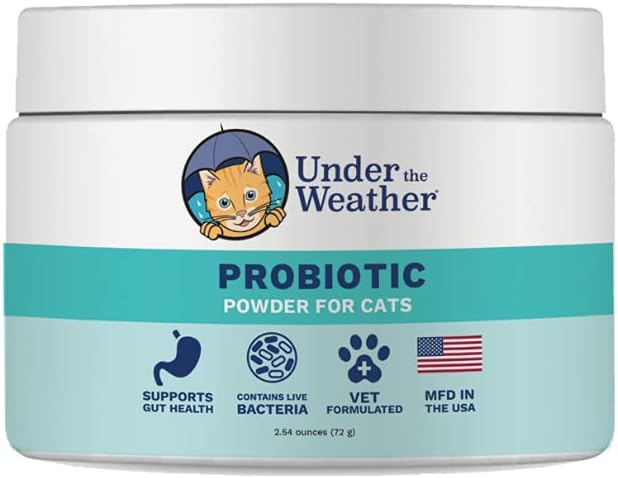 Veterinarian-Formulated Probiotic Powder for Cats | Supports Digestive Health & Immunity | Helps with Occasional Diarrhea | 2.54 Oz Jar
