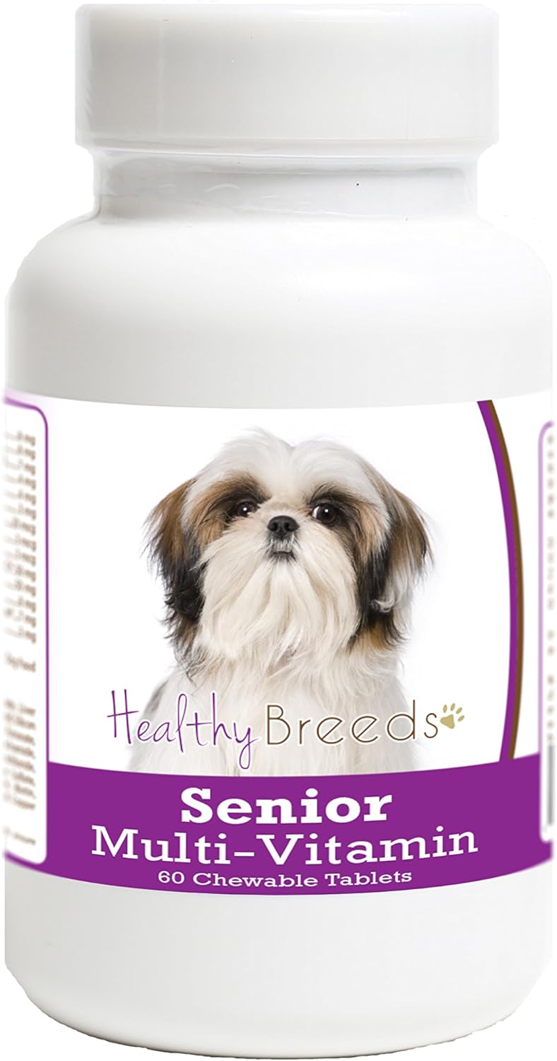 Veterinarian Formulated Senior Multi-Vitamin Chewable Tablets for Shih Tzu and Over 200 Breeds - 60 Chews