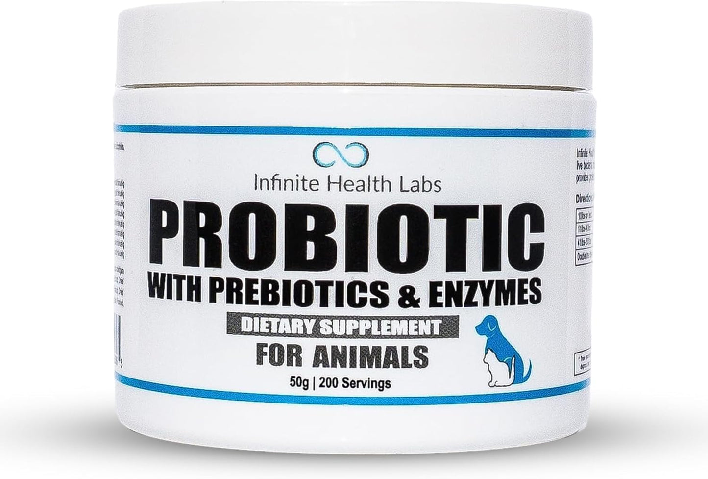 Veterinary-Formulated Pet Probiotic & Enzyme Powder for Digestive & Immune Health - 200 Servings - Made in USA