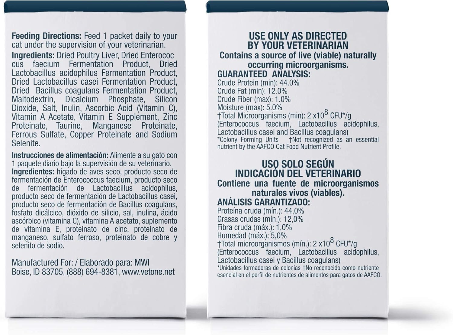 VetOne Advita Powder Probiotic Nutritional Supplement for Cats - 30 Packets of 1 gram