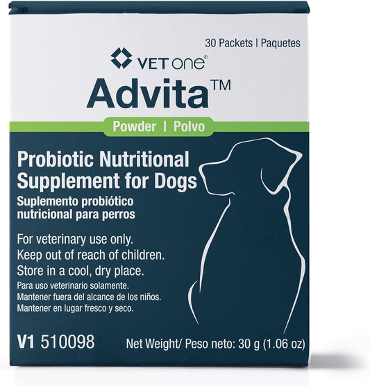 VetOne Advita Probiotic Nutritional Supplement for Dogs - 30 Packets, Supports Digestive Health