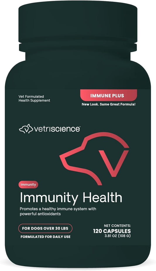 VetriScience Immune Health Capsules for Medium to Large Dogs, 23 Antioxidants, Immune Support, 120 Count
