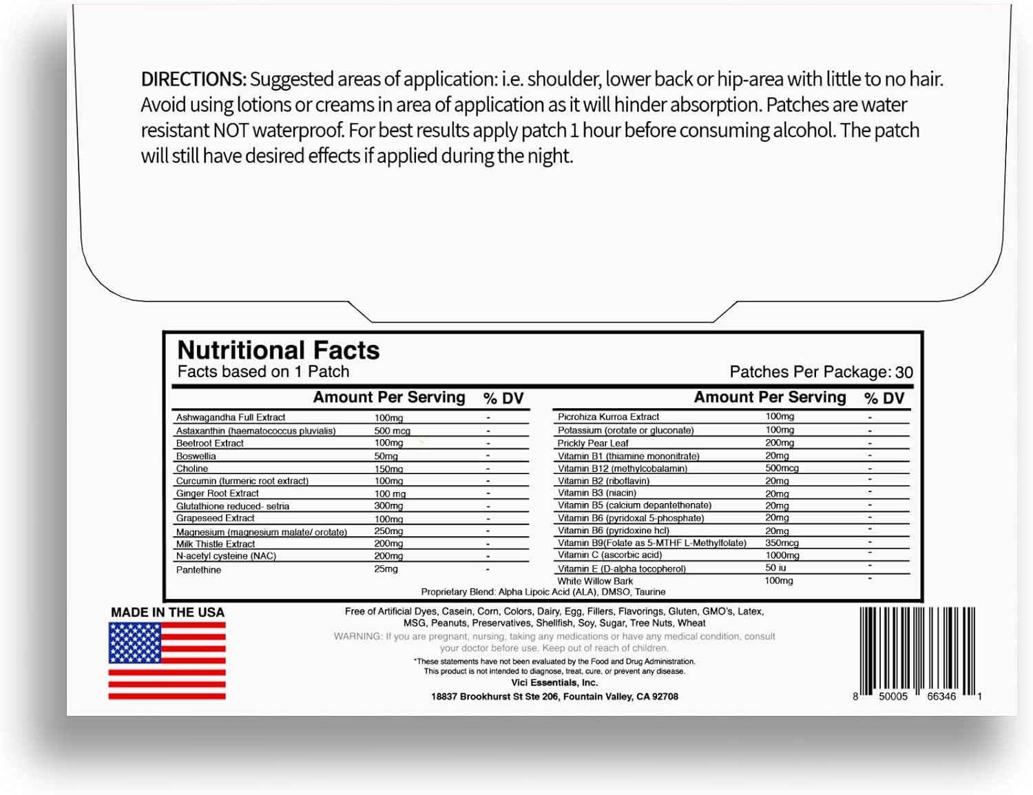 Vici Wellness Happy Hour Patch - Pack of 30