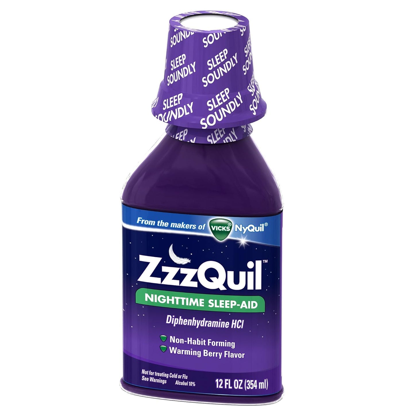 Vicks ZzzQuil Nighttime Sleep-Aid Liquid - Berry Flavor - 12 Fl Oz - Warming Formula