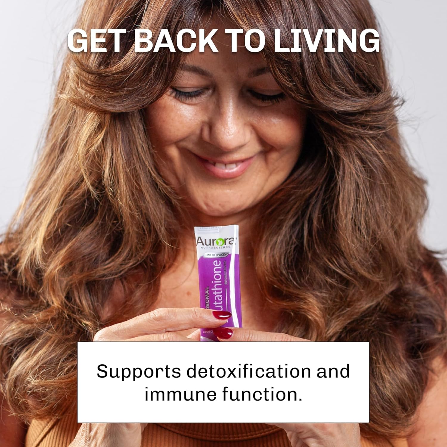 Vida Lifescience Aurora Nutrascience Micro-Liposomal Liquid Glutathione - Immune Support & Antioxidant - 500mg, 10 Packets