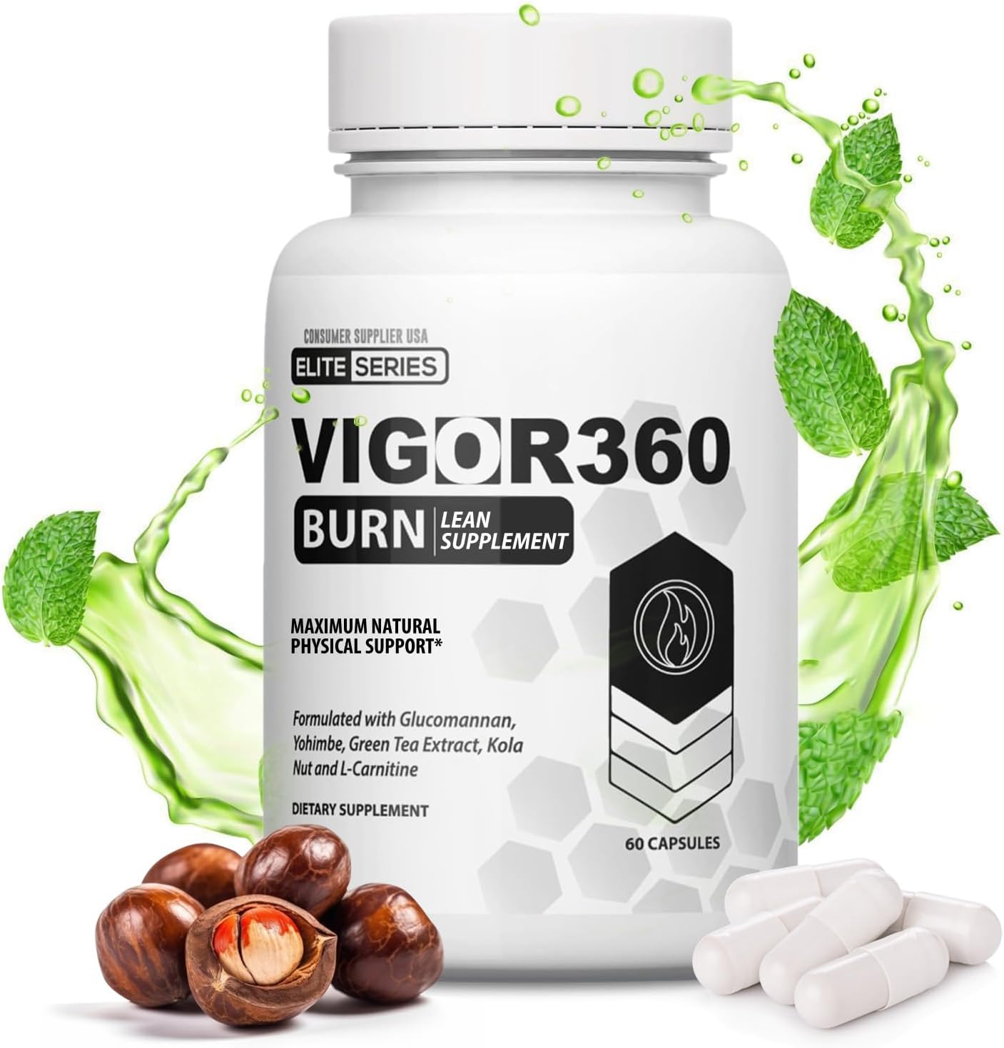 VIGOR 360 b Slimming Supplement: Thermogenesis & Lipogenesis Activation for Weight Management - 60 Capsules for Wellness and Well-Being