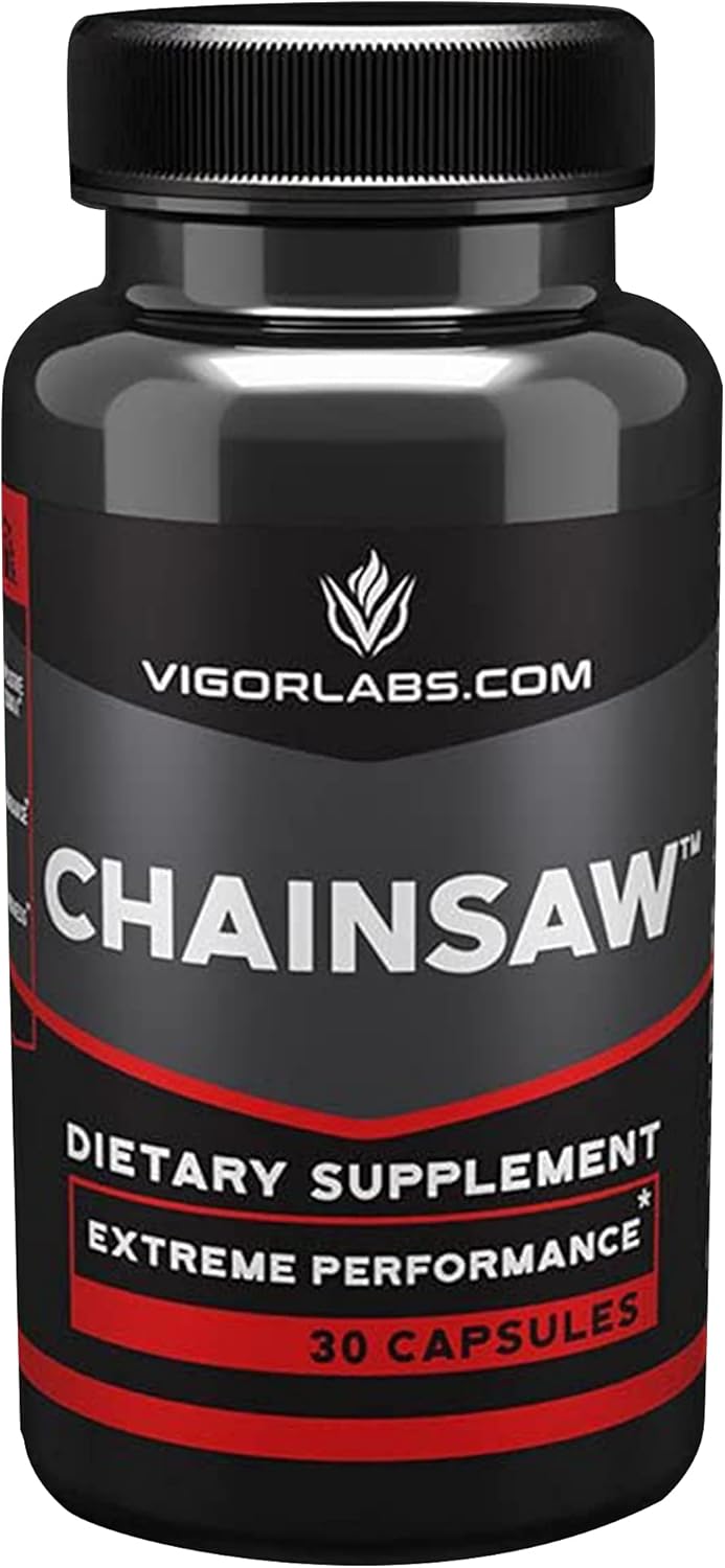Vigor Labs Chainsaw Dietary Supplement - 30 Capsules for Firmness, Stamina, and Endurance - Made in USA - Boosts Blood Flow