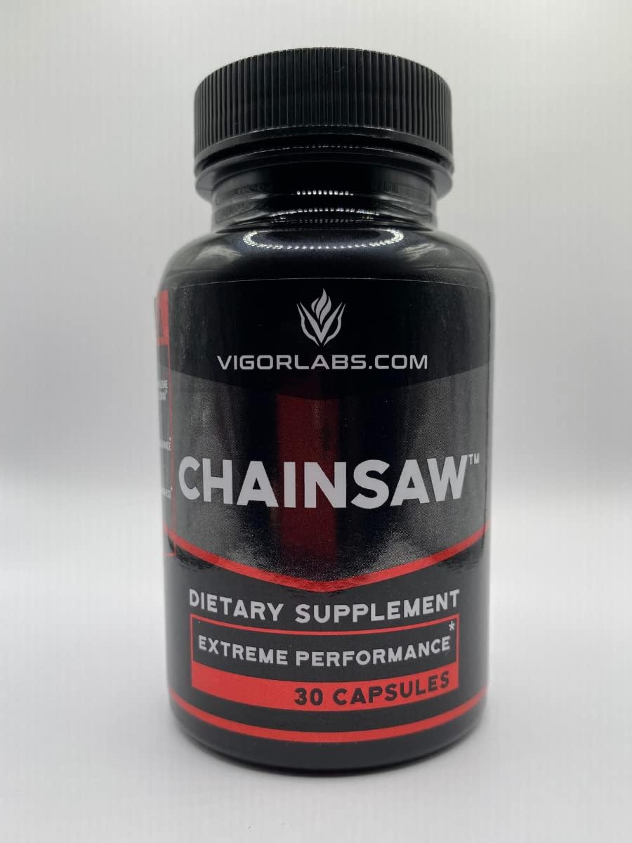 Vigor Labs Chainsaw Dietary Supplement - 30 Capsules for Firmness, Stamina, and Endurance - Made in USA - Boosts Blood Flow