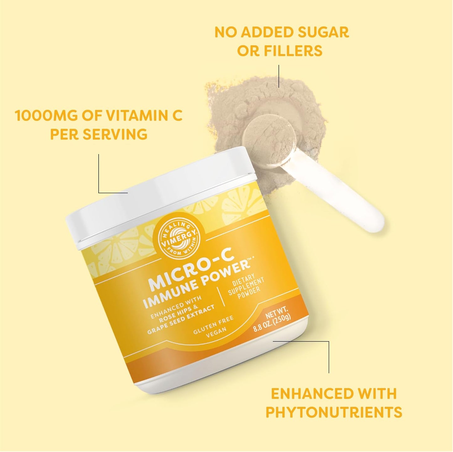 Vimergy MSM Capsules (120 Count) and Micro-C Immune Power Powder - 250g