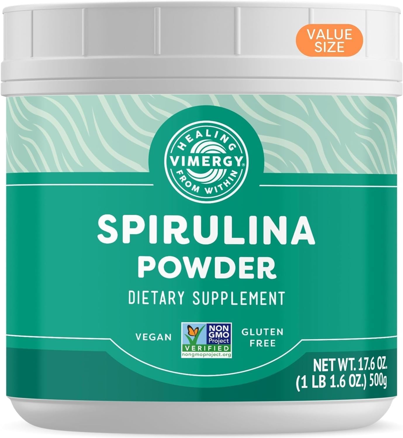 Vimergy Spirulina Powder - 500g Value Size - 166 Servings - Nutrient-Dense Blue-Green Algae Superfood - Immune Support - Non-GMO, Gluten-Free, Vegan & Paleo - Ideal for Smoothies & Juices