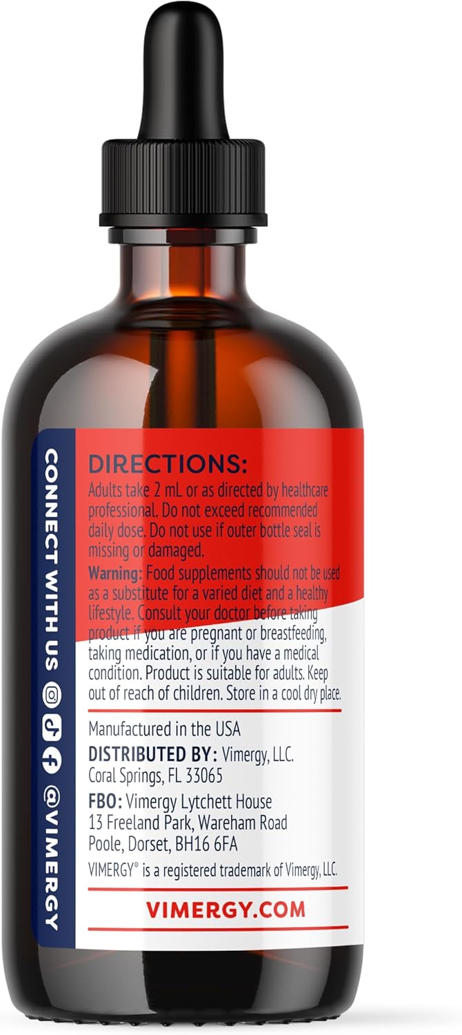 Vimergy Total Immune Support Drops - Fast-Absorbing All-Season Blend with Zinc, Thyme, and Mullein - Non-GMO, Vegan, USDA Organic - 57 Servings