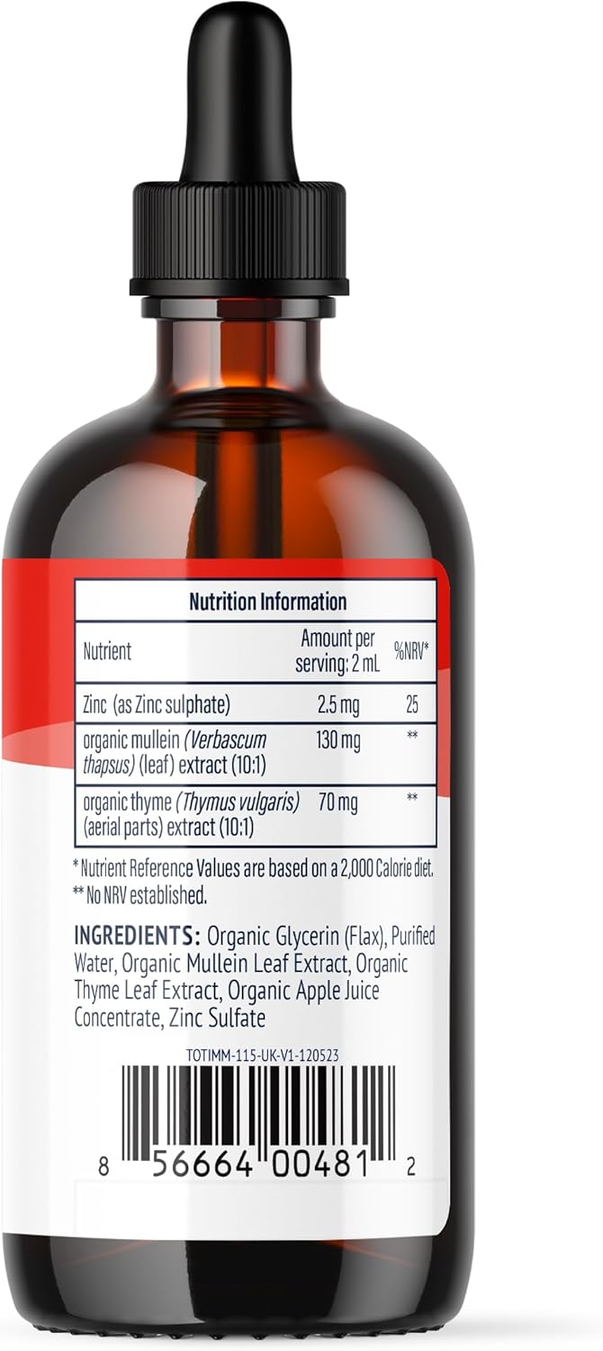 Vimergy Total Immune Support Drops - Fast-Absorbing All-Season Blend with Zinc, Thyme, and Mullein - Non-GMO, Vegan, USDA Organic - 57 Servings