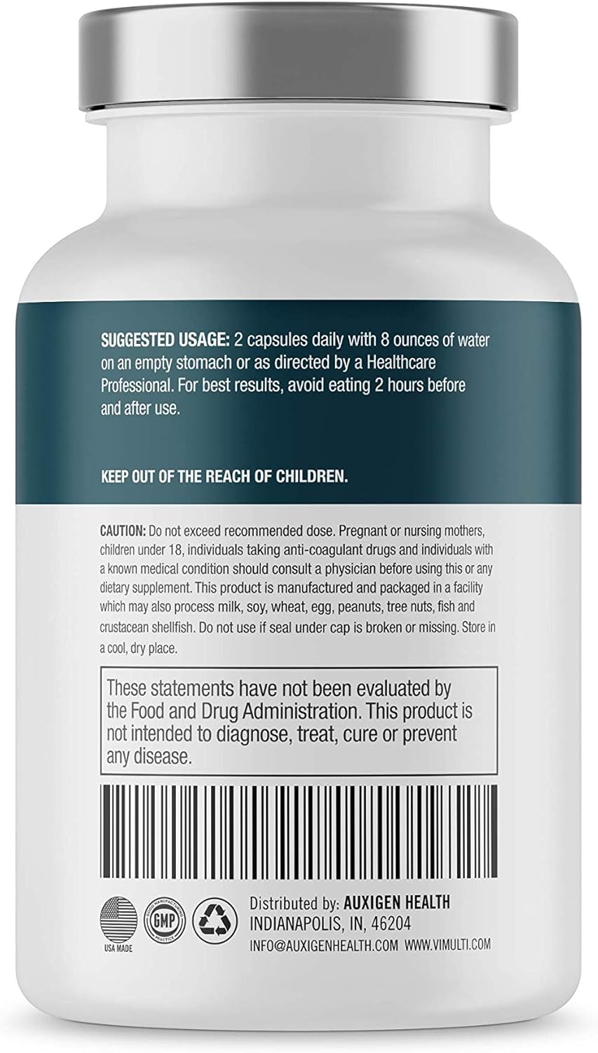 Vimulti Anti-Aging Supplement with Natural Amino Acids - Promotes Longevity, Immune Health, Energy, Skin Tone, and Restful Sleep - 60 Capsules