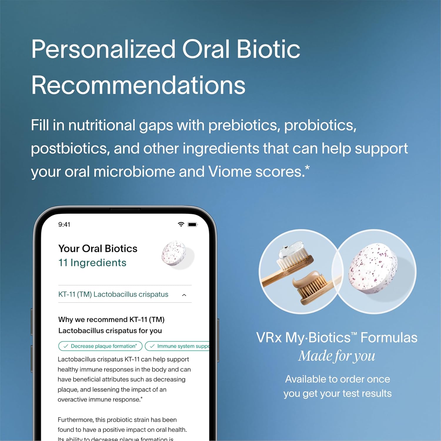 Viome Oral Microbiome Test Kit: Personalized Food & Oral Hygiene Recommendations for Women & Men + Health Analysis