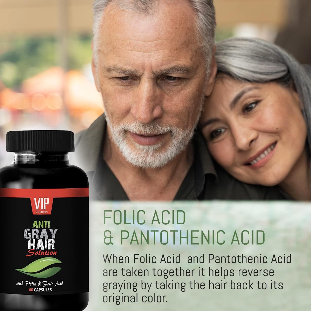 VIP VITAMINS Rejuvenation Beauty Gray Hair Solution Capsules with Biotin and Folic Acid for Women - Gray Hair Reversal Supplement