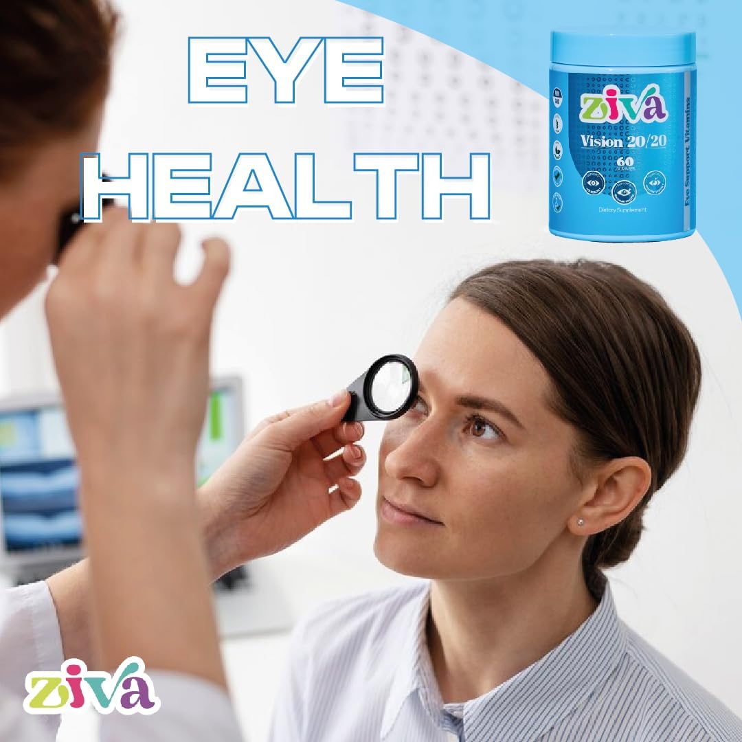 Vision 20/20 ZIVA Eye Health Gummies with Lutein & Zeaxanthin - Vitamin Supplement for Eye Health