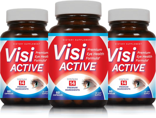 Vision Support Supplement with L-Tartrate, Resveratrol, Blueberry Extract, Vitamins A, C, D - 60 Capsules x 3 - Eye Health Formula for Vision Support
