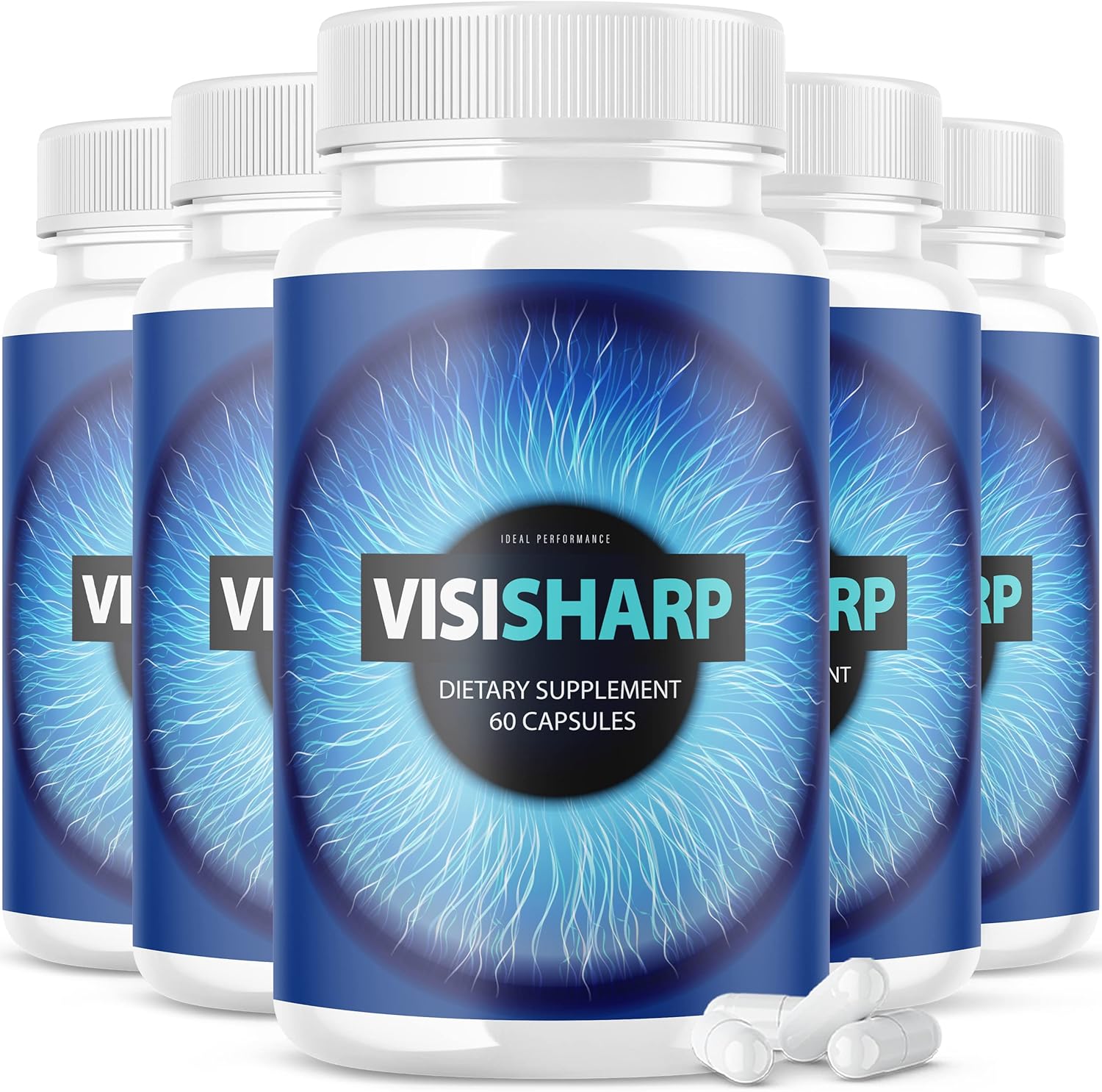 Visisharp Advanced Eye Health Formula (5 Pack) - 300 Capsules Eye Pills Supplement for Ideal Performance