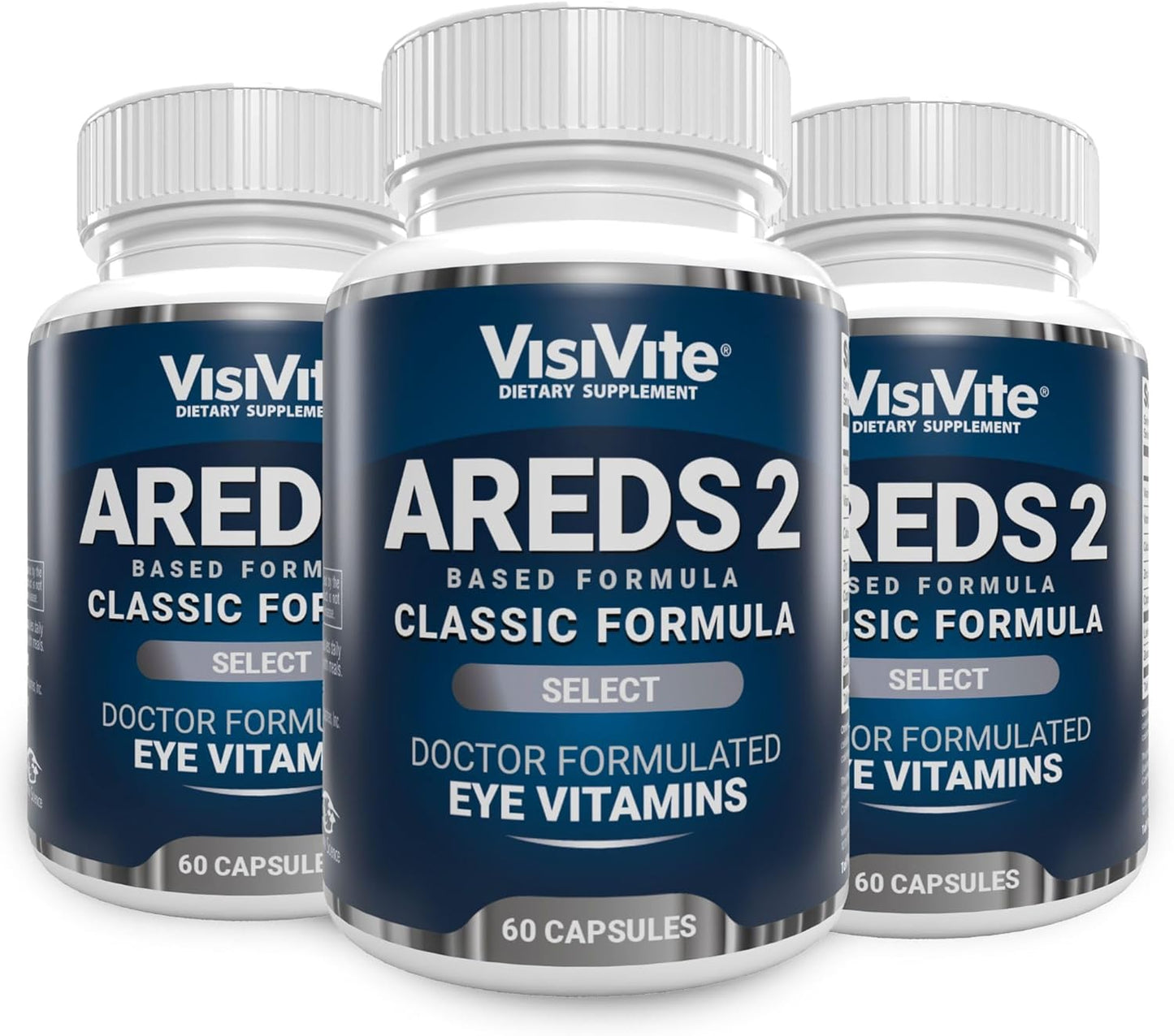 VisiVite AREDS 2 Select Eye Vitamins with Zeaxanthin and Lutein - Premium Macular Health Formula - Eye Supplements for Macular Support - 60 Capsules (Pack of 3)