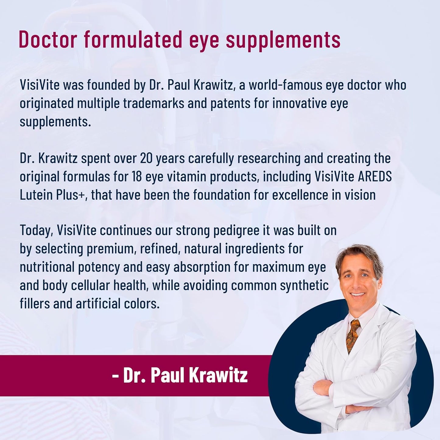 VisiVite AREDS Lutein Eye Vitamins - Beta-Carotene Free Lutein Supplements - Eye Health for Adults - 60 Capsules