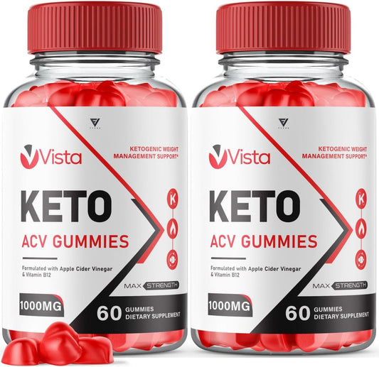 Vista Keto ACV Gummies (2 Pack) for Advanced Slimming Formula - Keto Apple Cider Vinegar Supplement with 120 Gummies